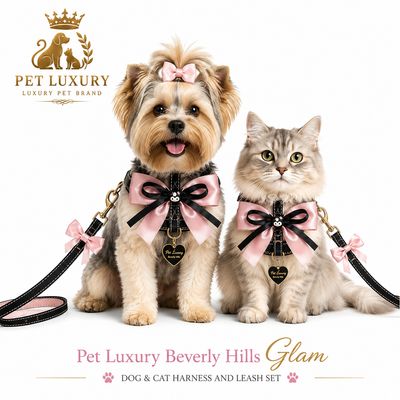 Pet Luxury Beverly Hills Glam Dog And Cat Harness And Leash