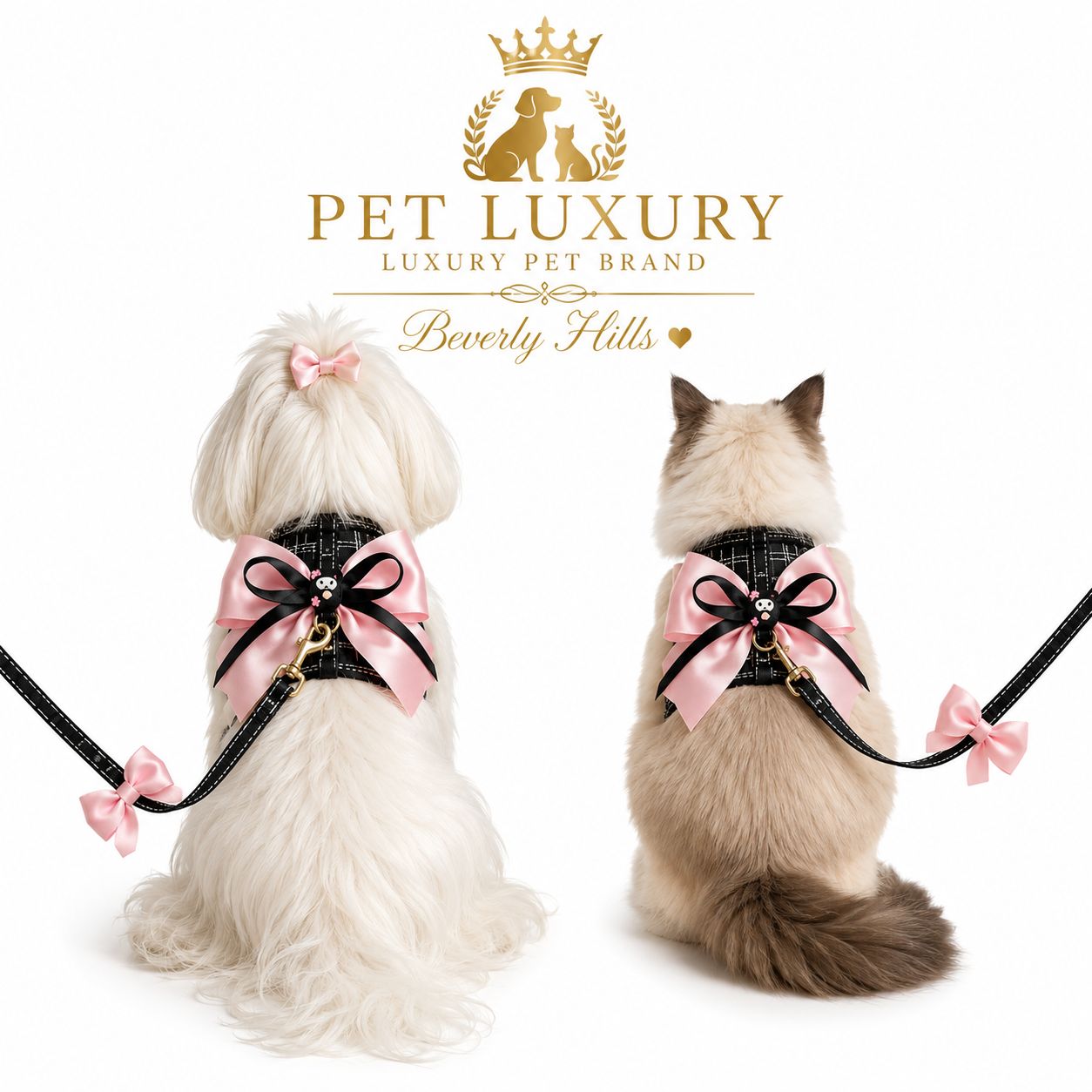 Pet Luxury Beverly Hills Glam Dog And Cat Harness And Leash