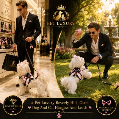 Pet Luxury Beverly Hills Glam Dog And Cat Harness And Leash