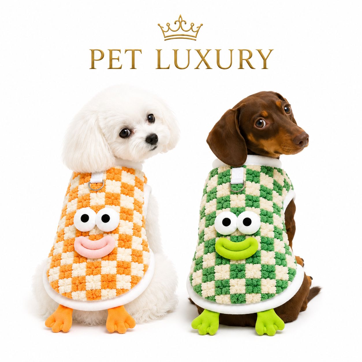 Fuzzy Frog Collection Dog & Cat Outfit Jersey with Harness Clip - Orange Glam