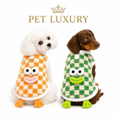 Fuzzy Frog Collection Dog & Cat Outfit Jersey with Harness Clip - Orange Glam Fuzzy Frog Collection Dog & Cat Outfit Jersey with Harness Clip - Orange Glam