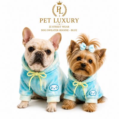 Pet Luxury JZ Street Wear Dog Sweater Hoodie – Blue