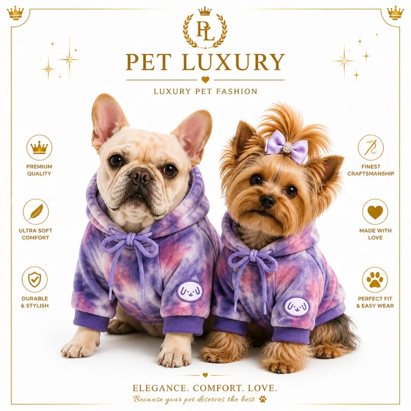 Pet Luxury JZ Street Wear Dog Sweater Hoodie – Purple & Royal Blue Pet Luxury JZ Street Wear Dog Sweater Hoodie – Purple & Royal Blue
