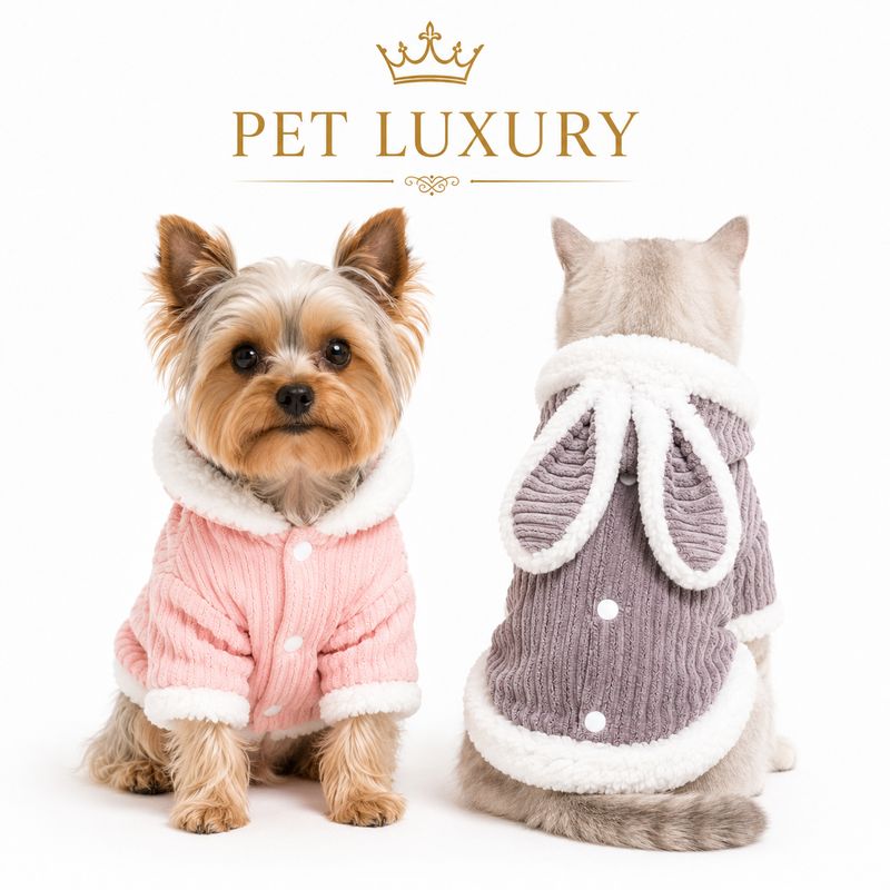 Fuzzy Wear Rabbit Dog Clothing - Brown Grey