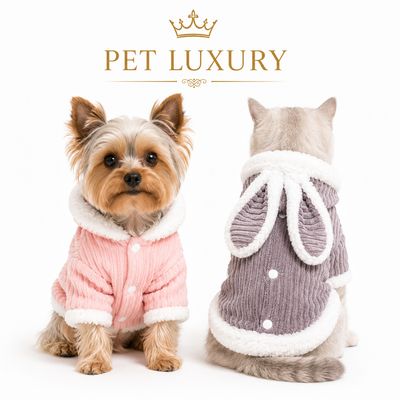 Fuzzy Wear Rabbit Dog Clothing - Brown Grey