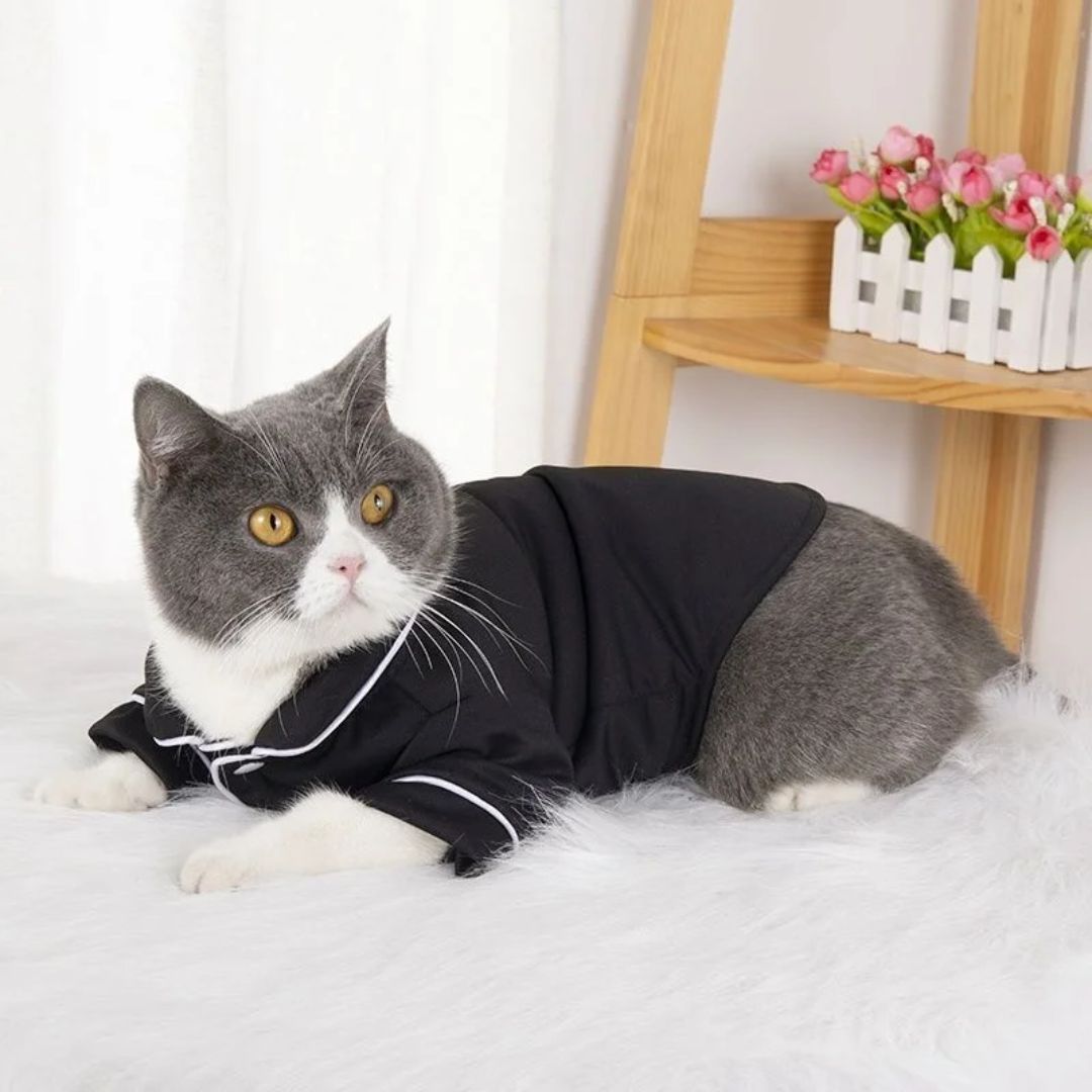 Cat PJ'S Pajamas - Black