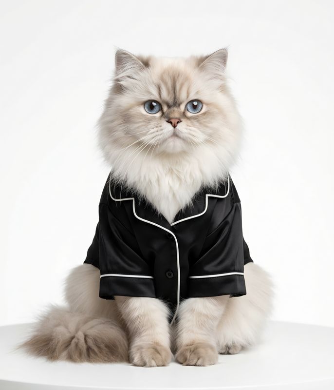 Cat PJ'S Pajamas - Black