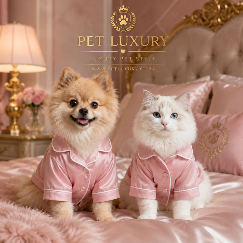Pet Luxury Cat & Dog PJ's Pajamas – Pink Satin