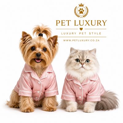 Pet Luxury Cat & Dog PJ's Pajamas – Pink Satin