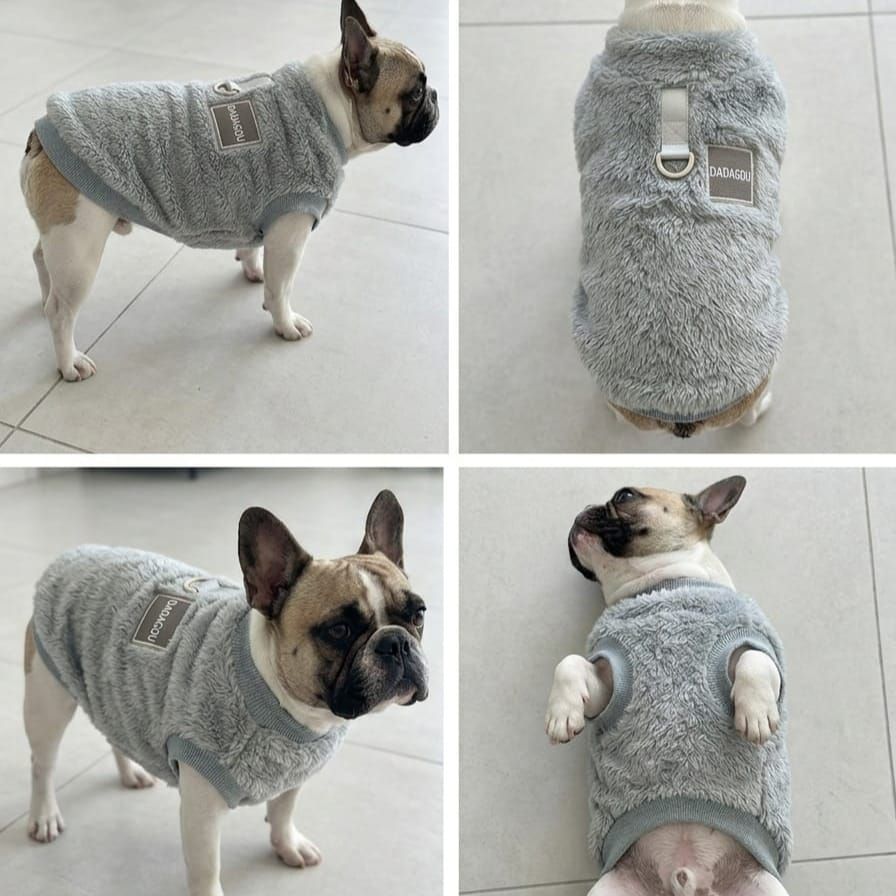 Wowzy Pet Jerseys With Harness Clip-Grey