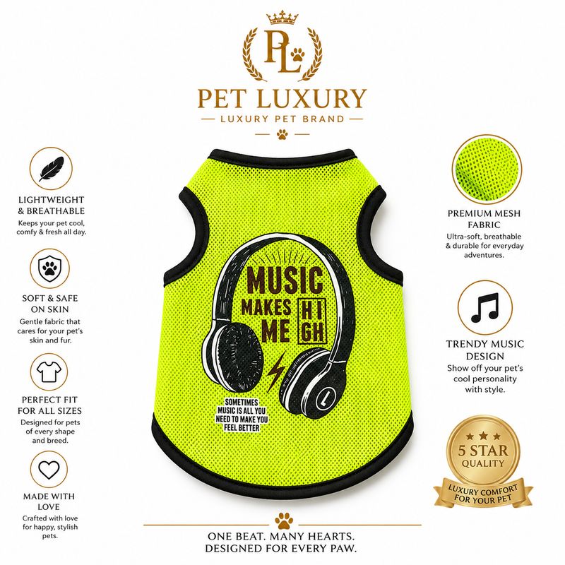 Music Pet Luxury Dog And Cat Vest Shirt