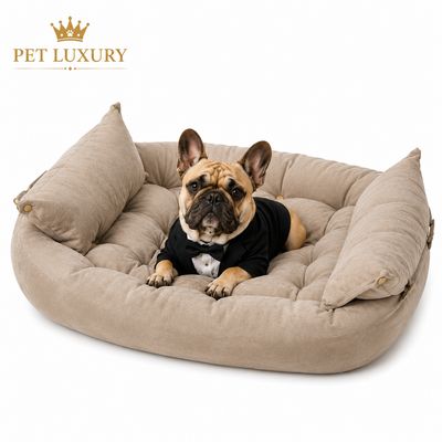 The Cloud Nine Coach™ Dog Or Cat Bed by Pet Luxury - Beige The Cloud Nine Coach™ Dog Or Cat Bed by Pet Luxury - Beige