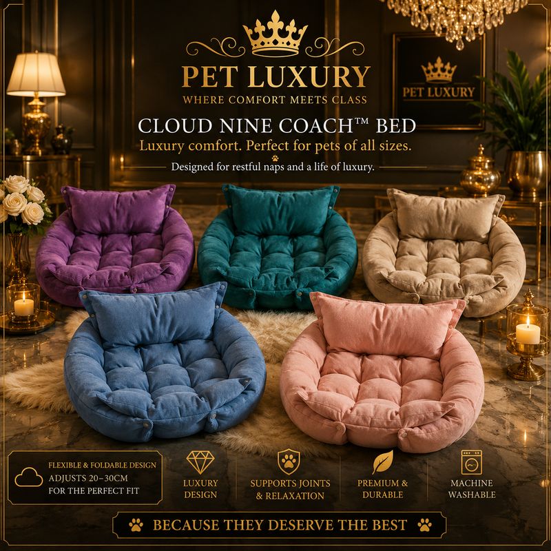 The Cloud Nine Coach™ Dog Or Cat Bed by Pet Luxury - Royal Green