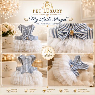 Pet Luxury My Little Angel™ – Blue & White Tutu Dog & Cat Dress | 3,300 Stores SA