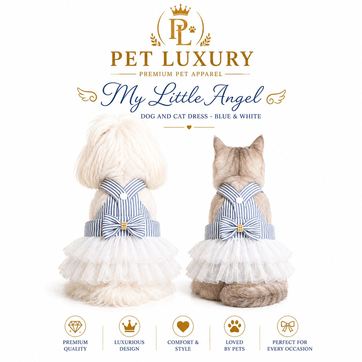 Pet Luxury My Little Angel™ – Blue & White Tutu Dog & Cat Dress | 3,300 Stores SA Pet Luxury My Little Angel™ – Blue & White Tutu Dog & Cat Dress | 3,300 Stores SA