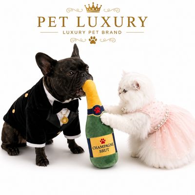 Pet Luxury Bubbles Brut Plush Squeaky Dog & Cat Toy