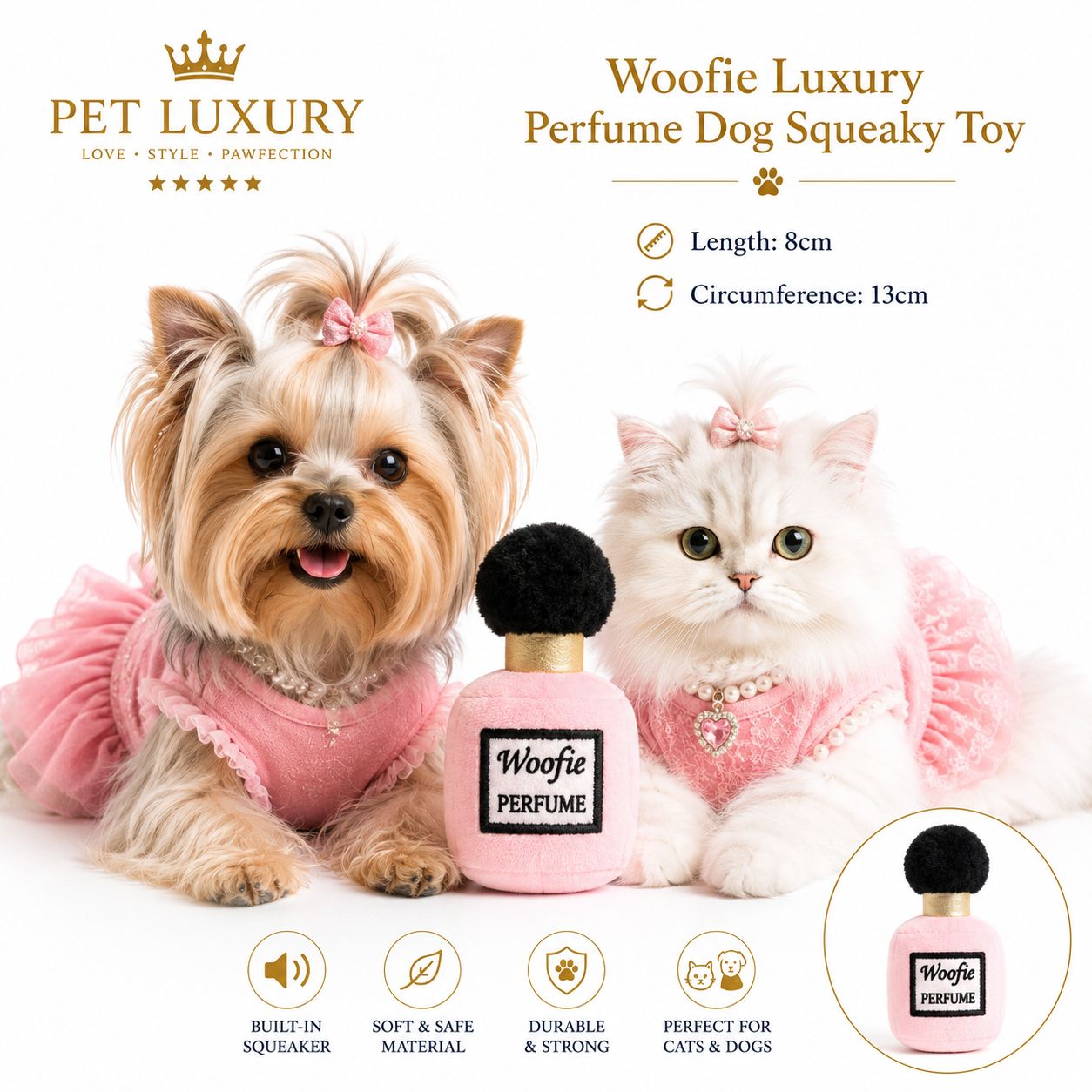 Woofie Luxury Perfume Dog Squeaky Toy