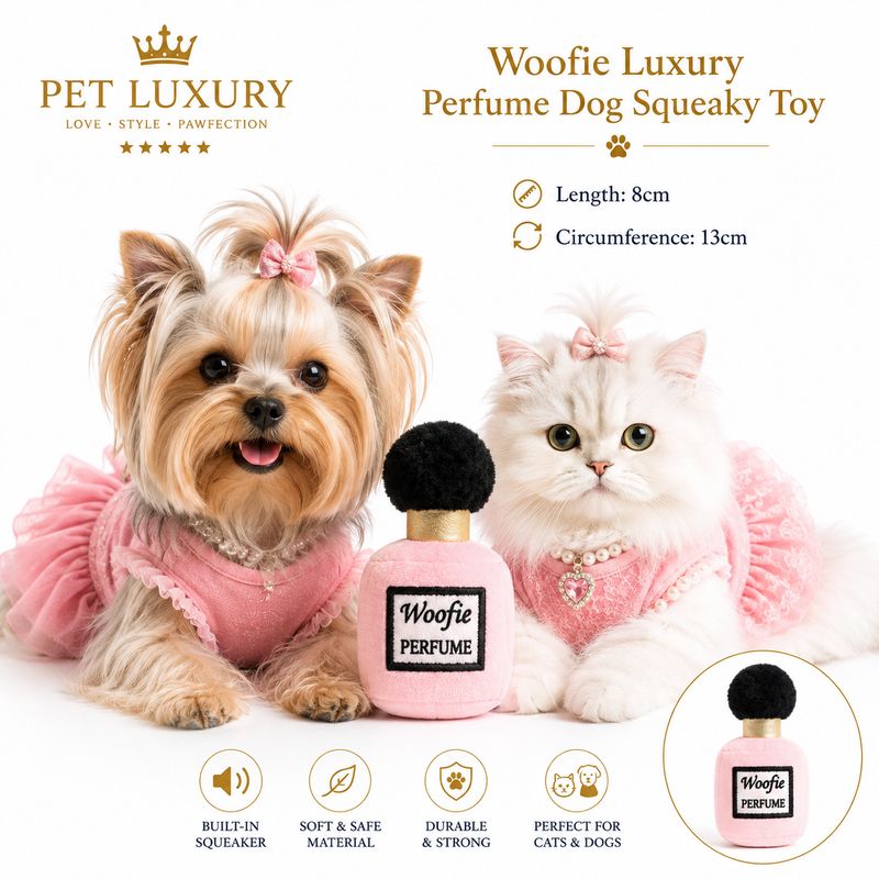 Woofie Luxury Perfume Dog Squeaky Toy Woofie Luxury Perfume Dog Squeaky Toy