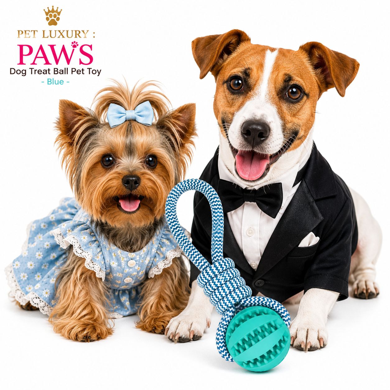 PAWS Dog Treat Ball Pet Toy - Aqua Blue PAWS Dog Treat Ball Pet Toy - Aqua Blue