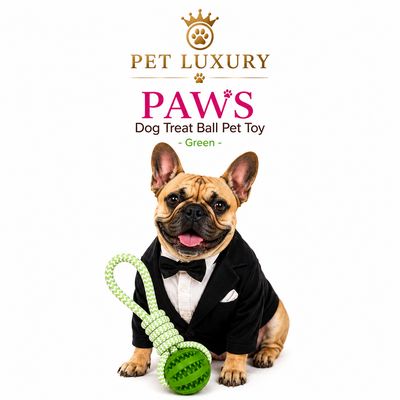 PAWS Dog Treat Ball Pet Toy - Green