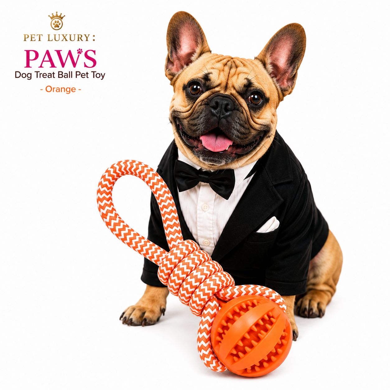 PAWS Dog Treat Ball Pet Toy - Orange