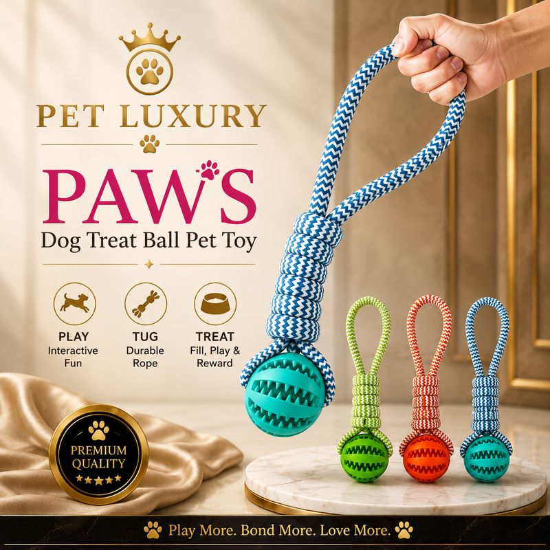 PAWS Dog Treat Ball Pet Toy - Orange