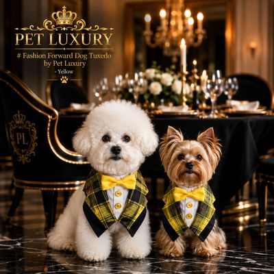 Fashion Forward Dog Tuxedo by Pet Luxury - Yellow