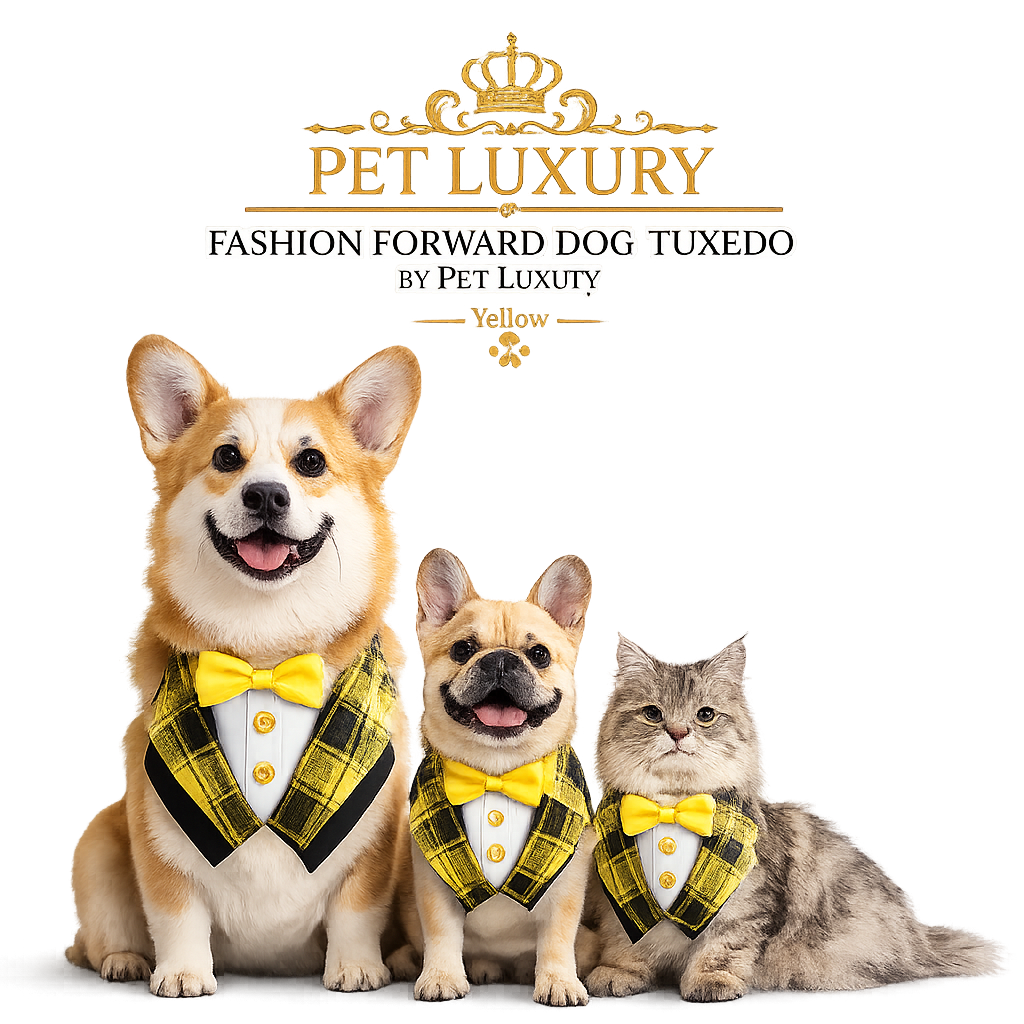 Fashion Forward Dog Tuxedo by Pet Luxury - Yellow