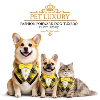 Fashion Forward Dog Tuxedo by Pet Luxury - Yellow