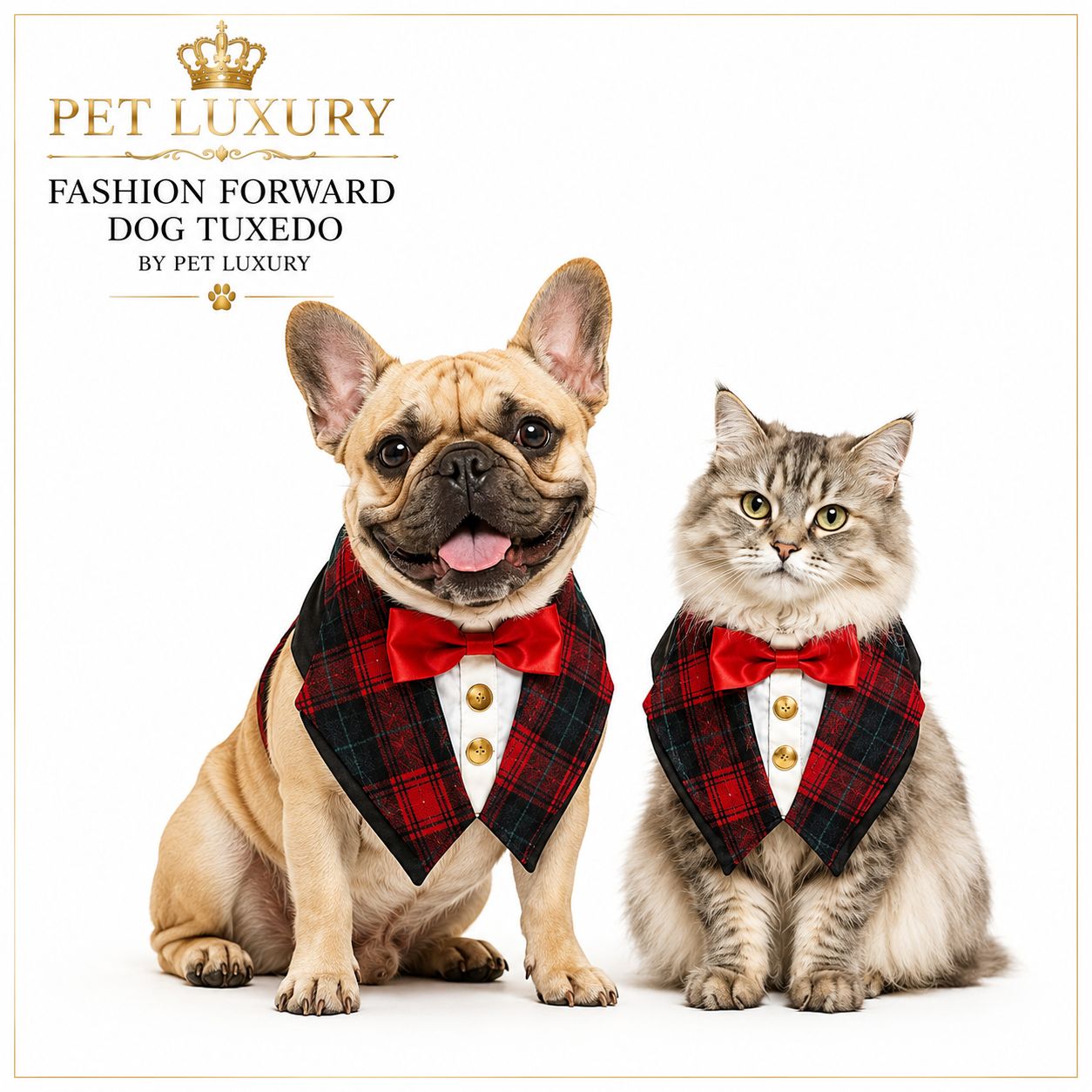 Fashion Forward Dog Tuxedo by Pet Luxury - Black And Red