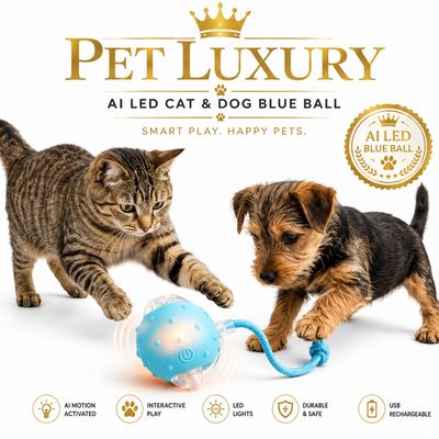 PET LUXURY | AI Smart Play Ball – Electric Blue PET LUXURY | AI Smart Play Ball – Electric Blue