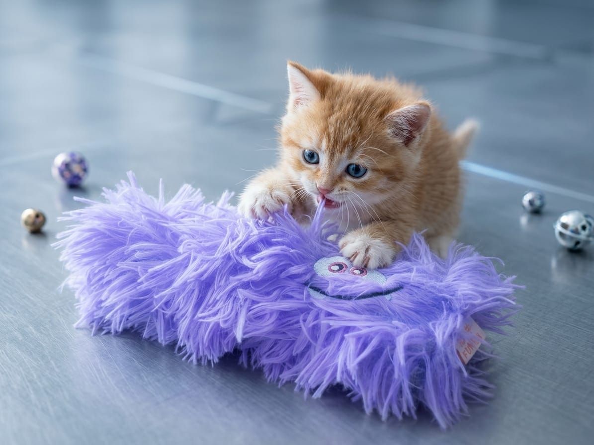 Cat Nip Fluffy Toy-Purple