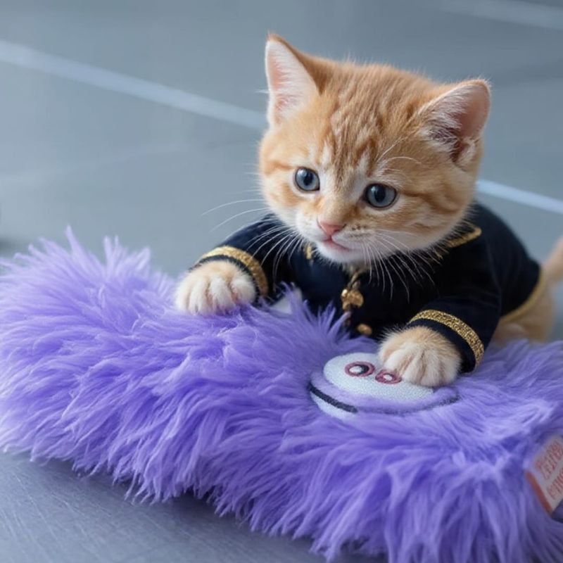 Cat Nip Fluffy Toy - Purple