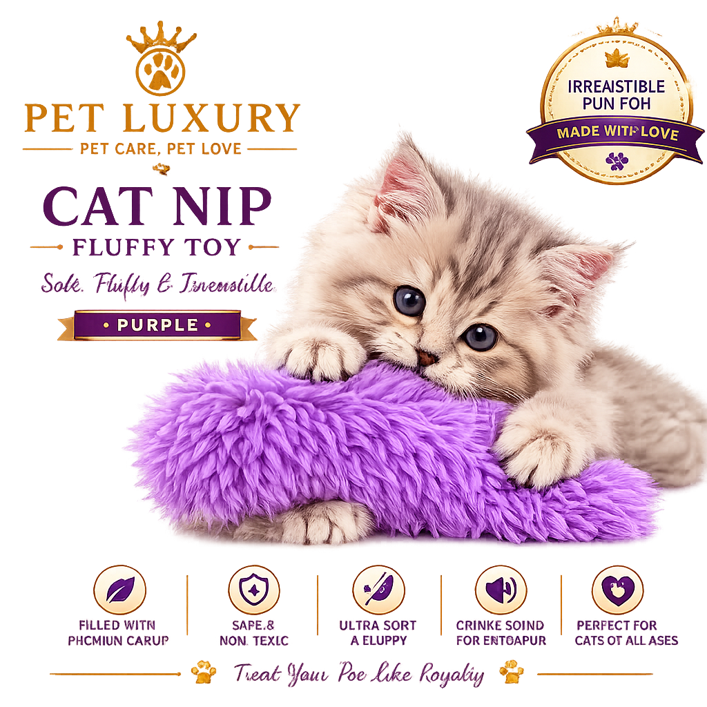 Cat Nip Fluffy Toy - Purple Cat Nip Fluffy Toy - Purple