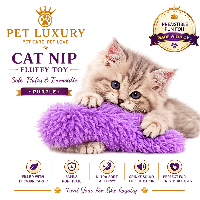 Cat Nip Fluffy Toy - Purple
