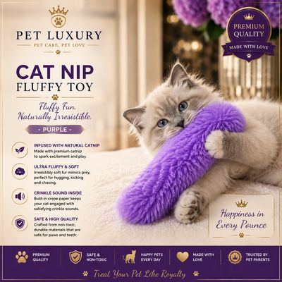 Cat Nip Fluffy Toy - Purple