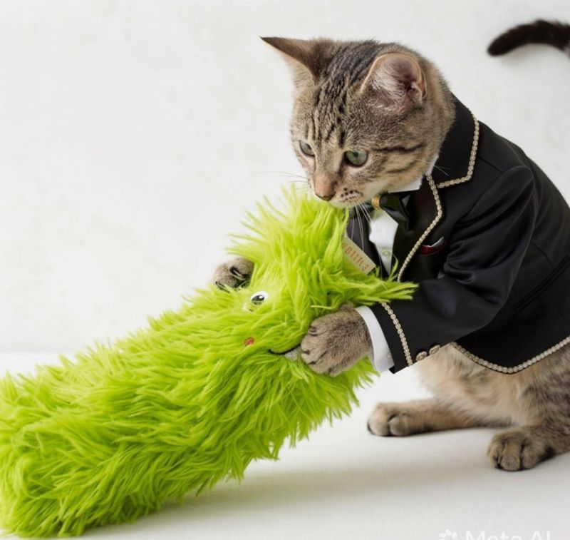 Cat Nip Fluffy Toy - Green Cat Nip Fluffy Toy - Green