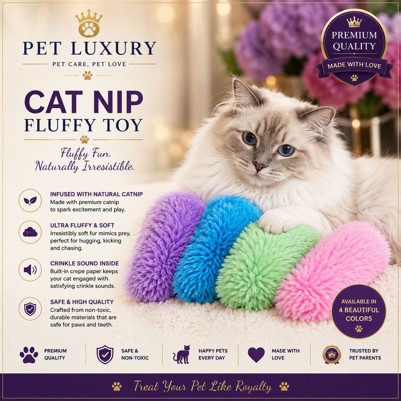 Cat Nip Fluffy Toy - Pink