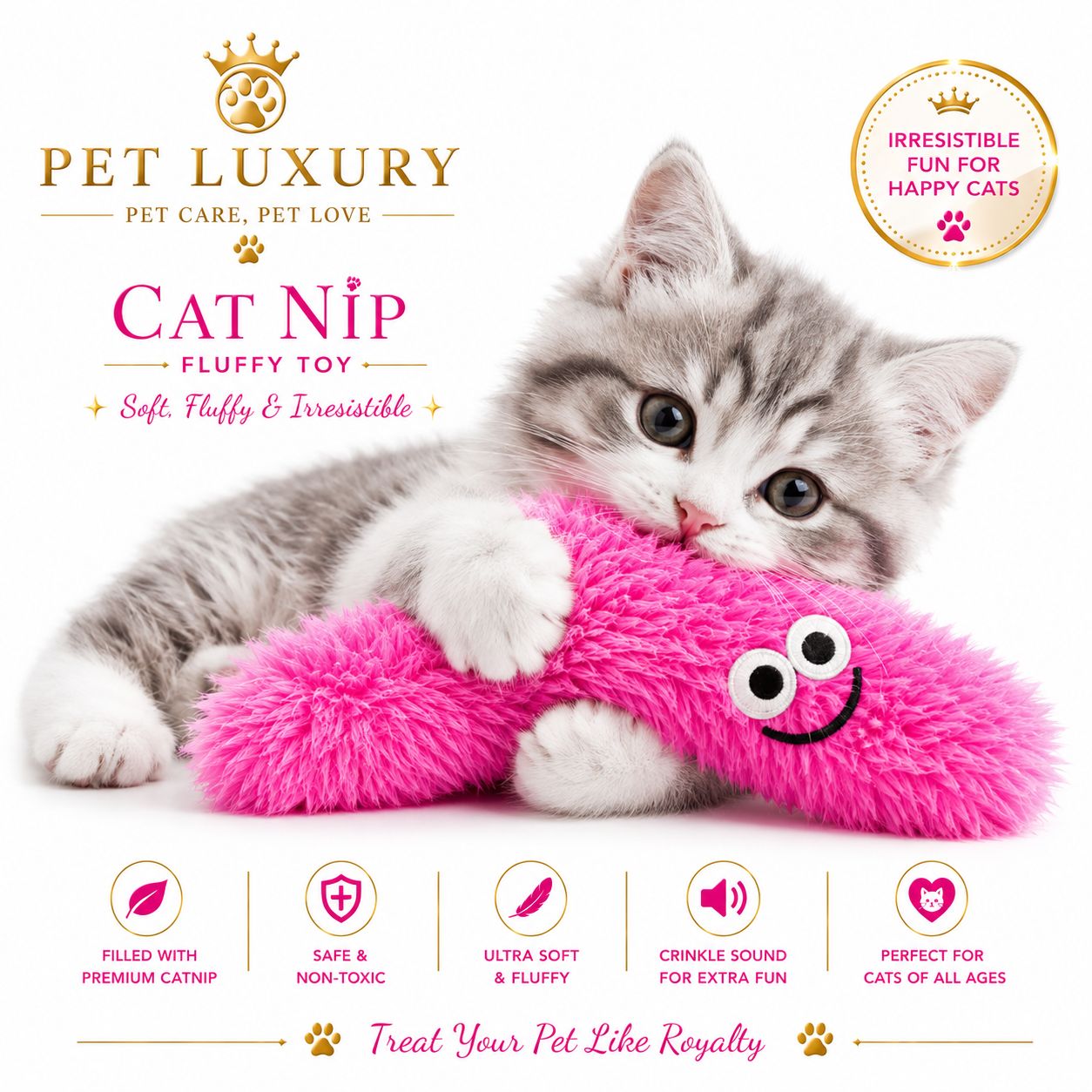 Cat Nip Fluffy Toy - Pink Cat Nip Fluffy Toy - Pink