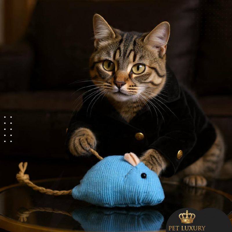 Pet Luxury Cat Mouse Interactive Toy - Blue
