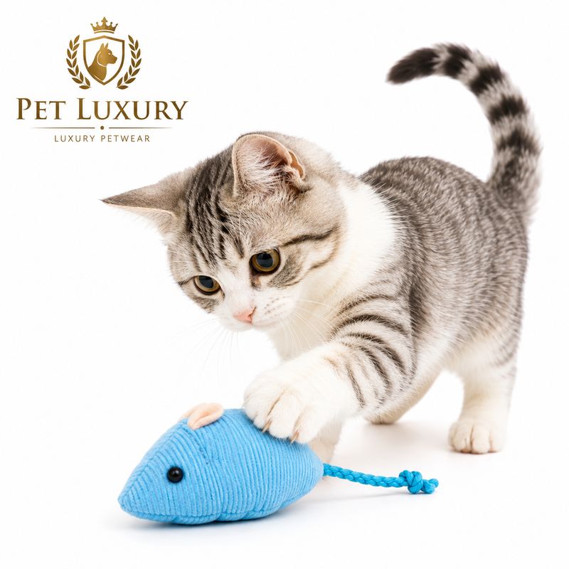 Pet Luxury Cat Mouse Interactive Toy - Blue Pet Luxury Cat Mouse Interactive Toy - Blue