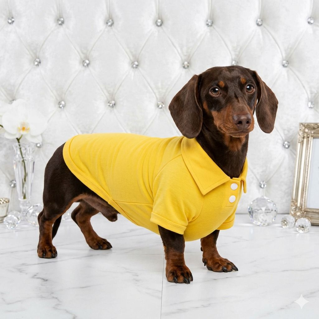 Casual-Chic Golf Styling Pet Shirt-Yellow