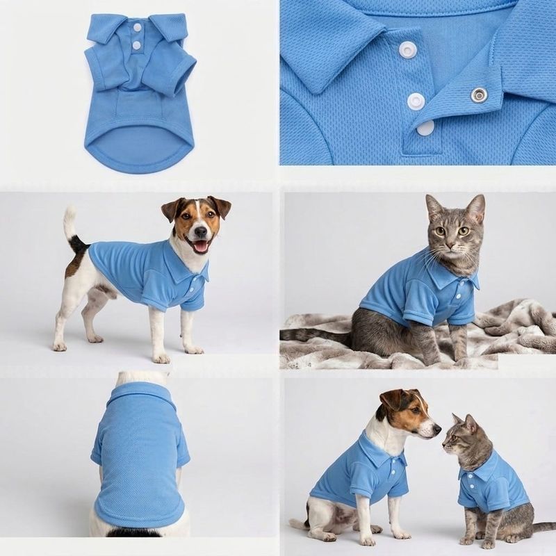 Casual-Chic Golf Styling Pet Shirt-Blue