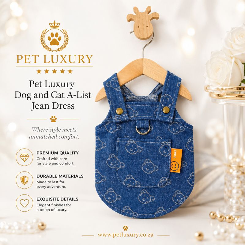 Pet Luxury Dog and Cat A-List Jean Dress