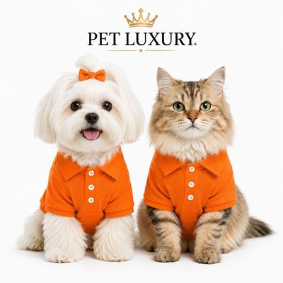 Casual-Chic Golf Styling Pet Luxury Shirt - Orange