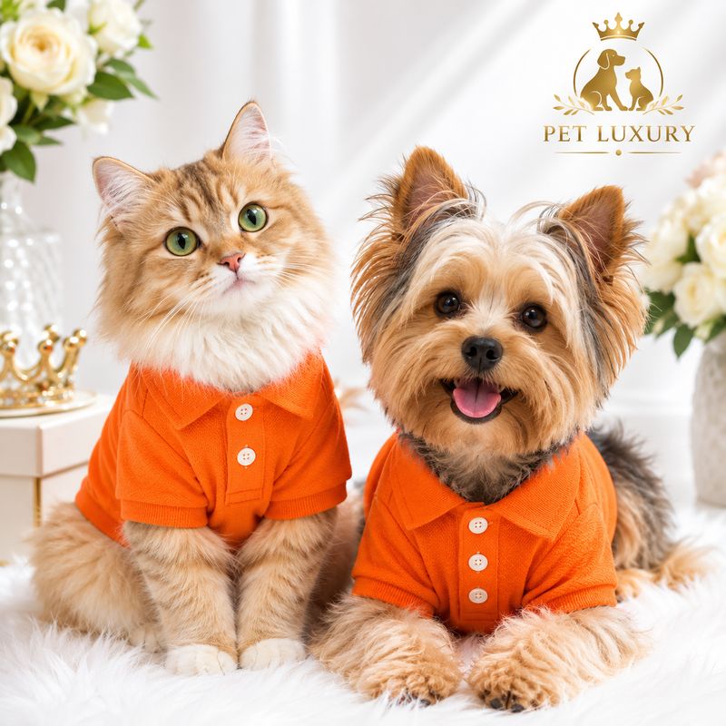 Casual-Chic Golf Styling Pet Luxury Shirt - Orange