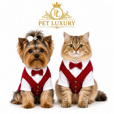 Pet Luxury Catsby Tuxedo Dog & Cat Outfit - Red