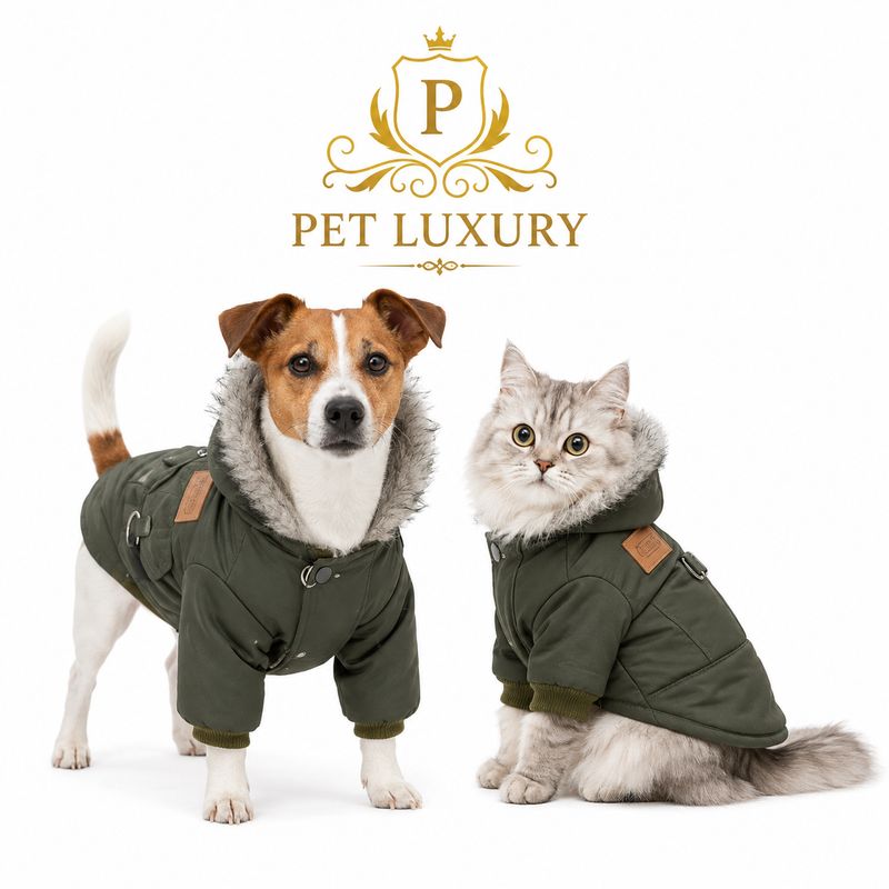 Pet Luxury FuzzyFur Winter Jacket – Emerald Green Pet Luxury FuzzyFur Winter Jacket – Emerald Green