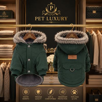 Pet Luxury FuzzyFur Winter Jacket – Emerald Green