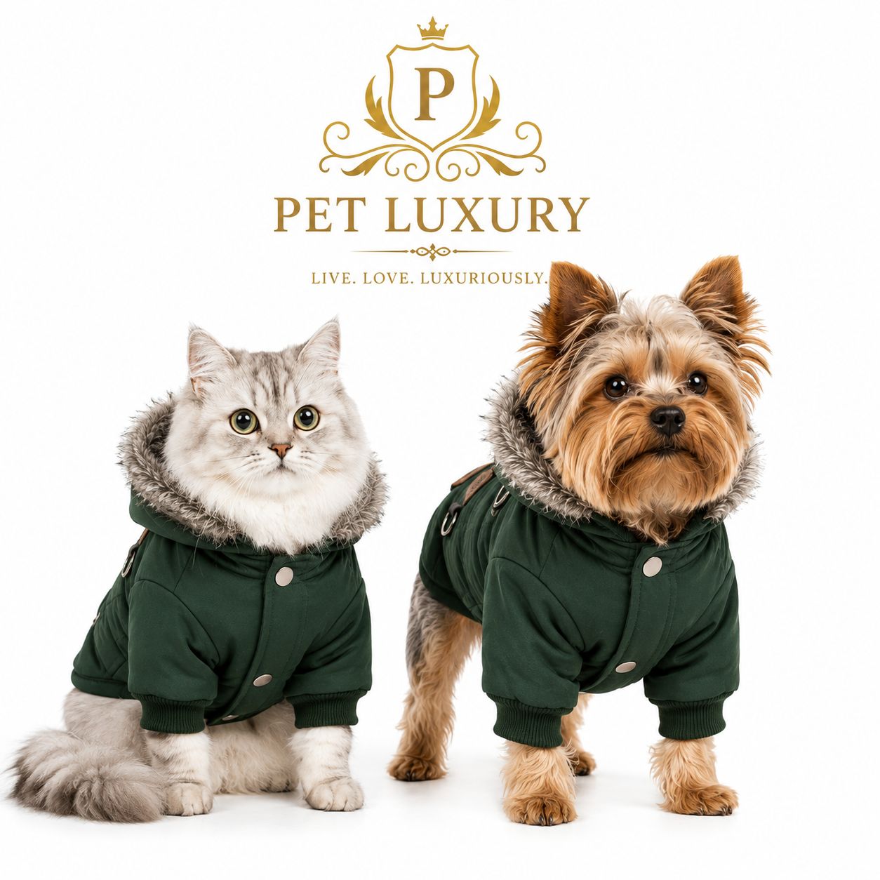 Pet Luxury FuzzyFur Winter Jacket – Emerald Green